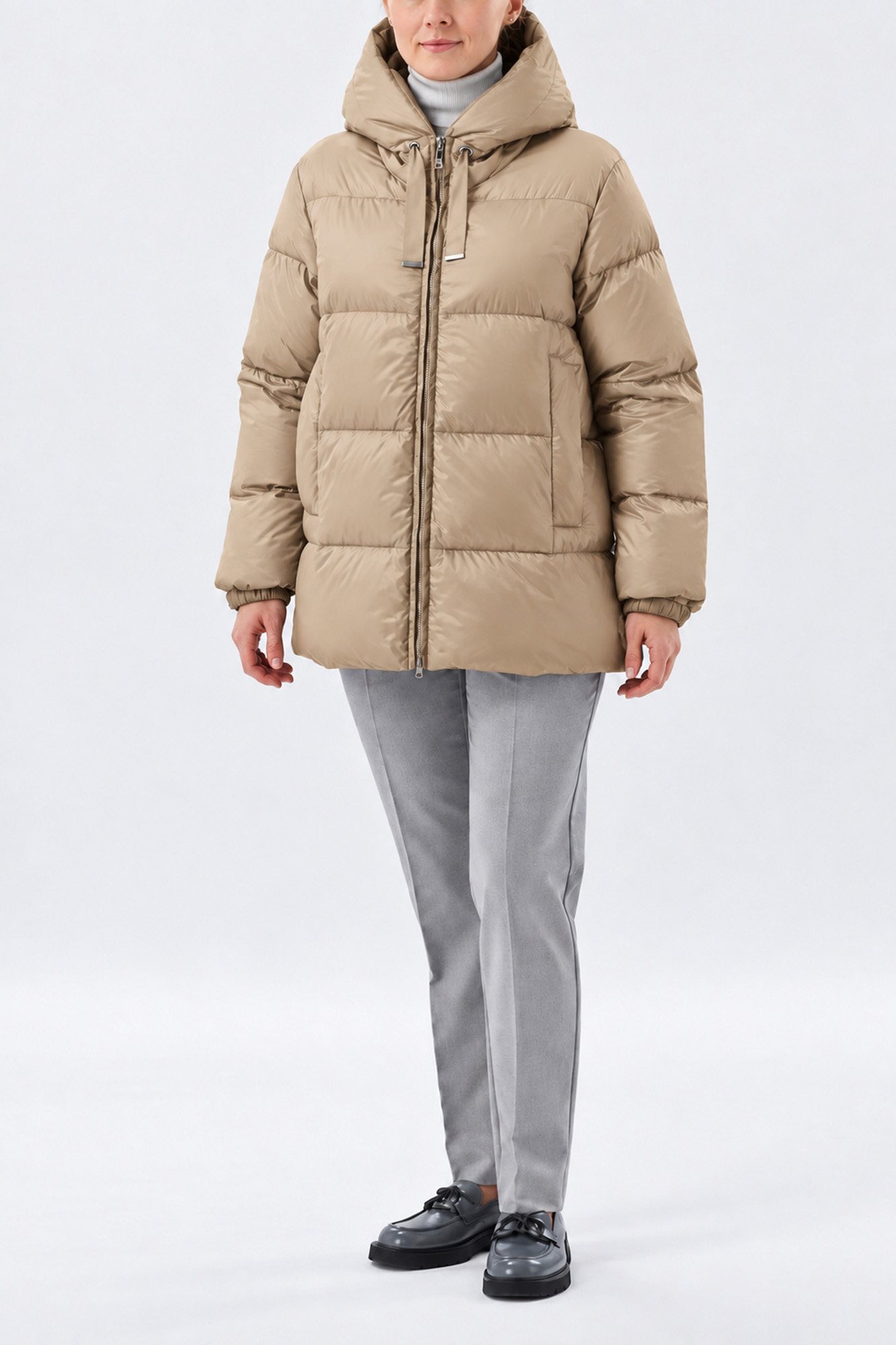 Куртка Madzerini на натуральном пуху, жемчужно-бежевый, арт. BIVIA / DW220-24 BIVIA / DW220-24