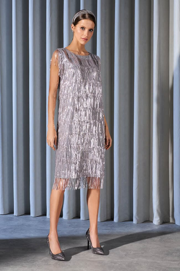 Платье Nelva 51517 серебро