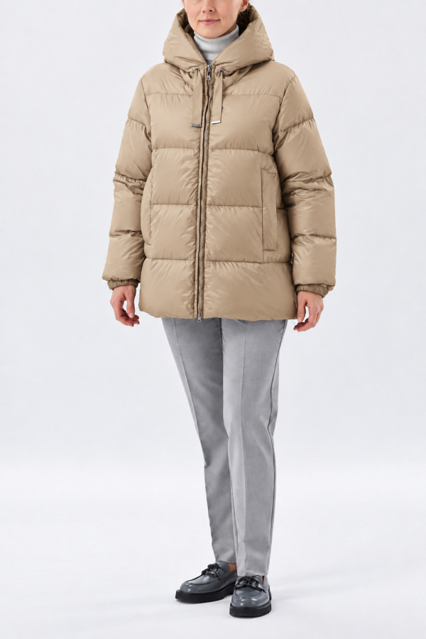 Куртка Madzerini на натуральном пуху, жемчужно-бежевый, арт. BIVIA / DW220-24 BIVIA / DW220-24